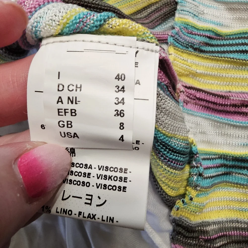 M By Missoni Y2K Sundress Multicolor Knit Size 4 - Picture 4 of 13